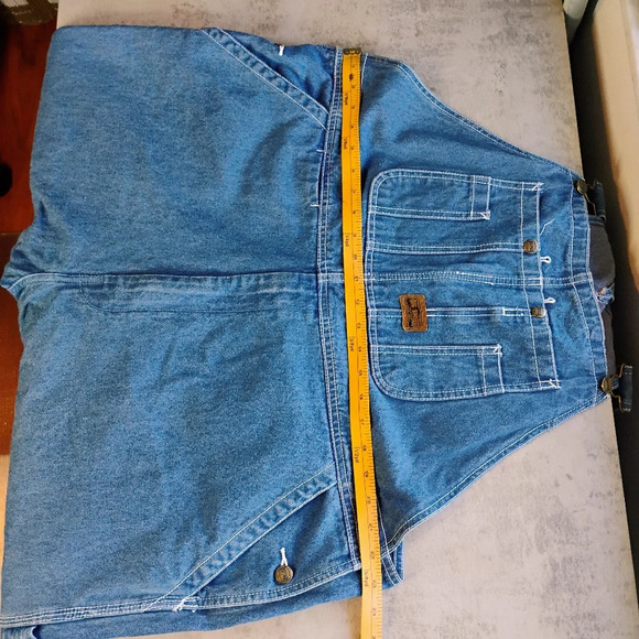 Vintage Big Smith Bib Overalls Blue Denim Carpenter Farmer Men's Size 44x30 - Picture 16 of 16